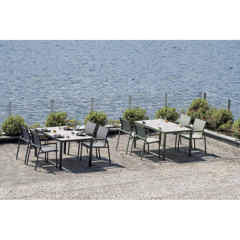 Dining Set Tarquinia 4 Sedie Ferro Antracite Moia