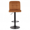 Set 2 sgabelli in velluto modello Capri Cammello (base nera)