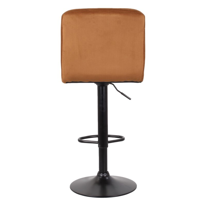 Set 2 sgabelli in velluto modello Capri Cammello (base nera)