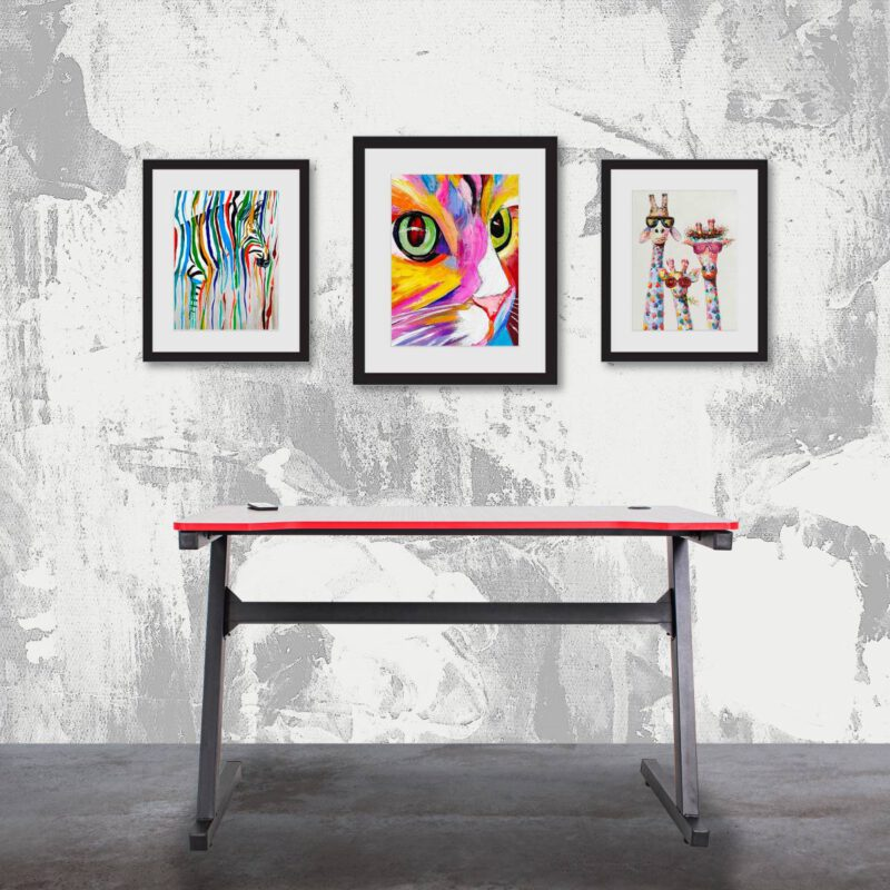 Scrivania modello Desk Gaming Nero/Rosso