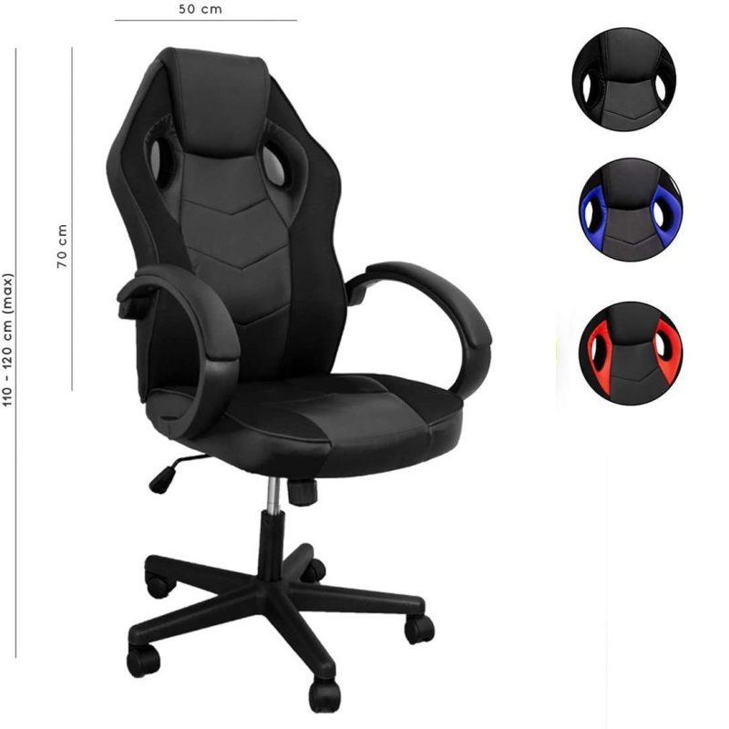 Sedia direzionale da ufficio modello Gaming colore Nero