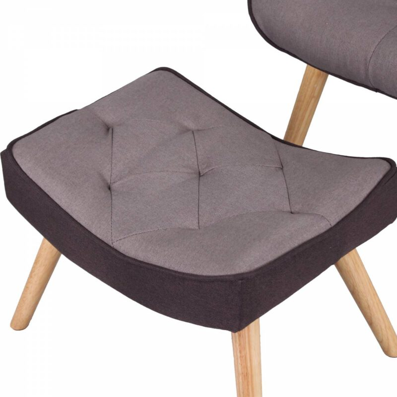 Poltrona in tessuto modello Glaciale colore Tortora (con pouf)