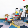 Poltrona in tessuto modello Glaciale colore Patchwork (con pouf)
