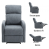 Poltrona Relax Manuale in tessuto modello Samoa colore Grigio