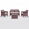 Set Giardino modello Venezia 4 posti colore Marrone