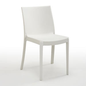 Set 4 sedie in polipropilene modello Perla colore Bianco
