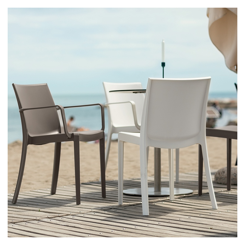 Set 4 sedie in polipropilene modello Perla colore Bianco