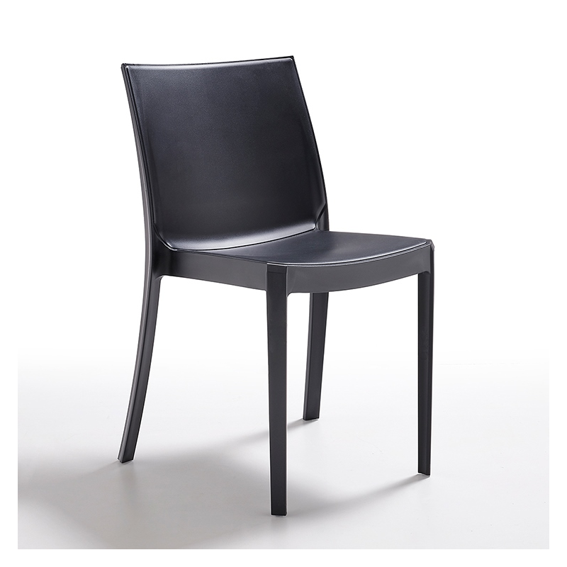 Set 4 sedie in polipropilene modello Perla colore Nero