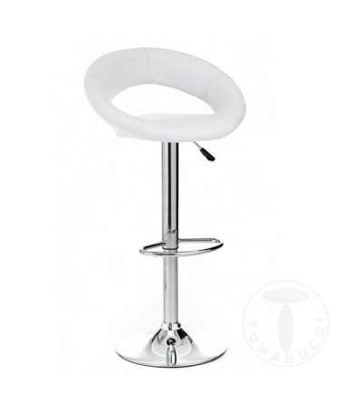 Sgabello bar in pelle sintetica Round- set da 2 bianco