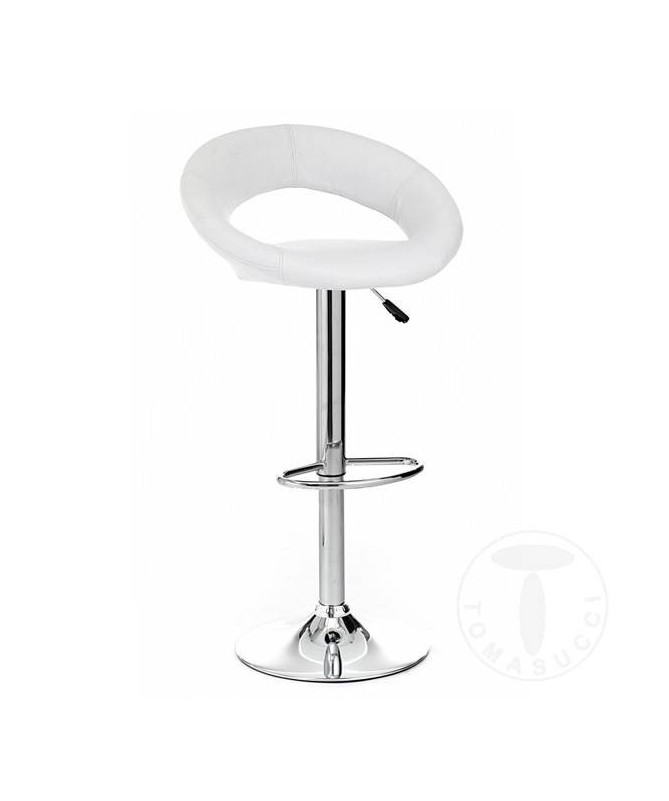 Sgabello bar in pelle sintetica Round- set da 2 bianco