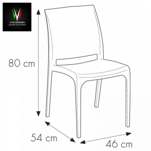 Set 4 sedie in polipropilene modello Volga 2020 colore Senape