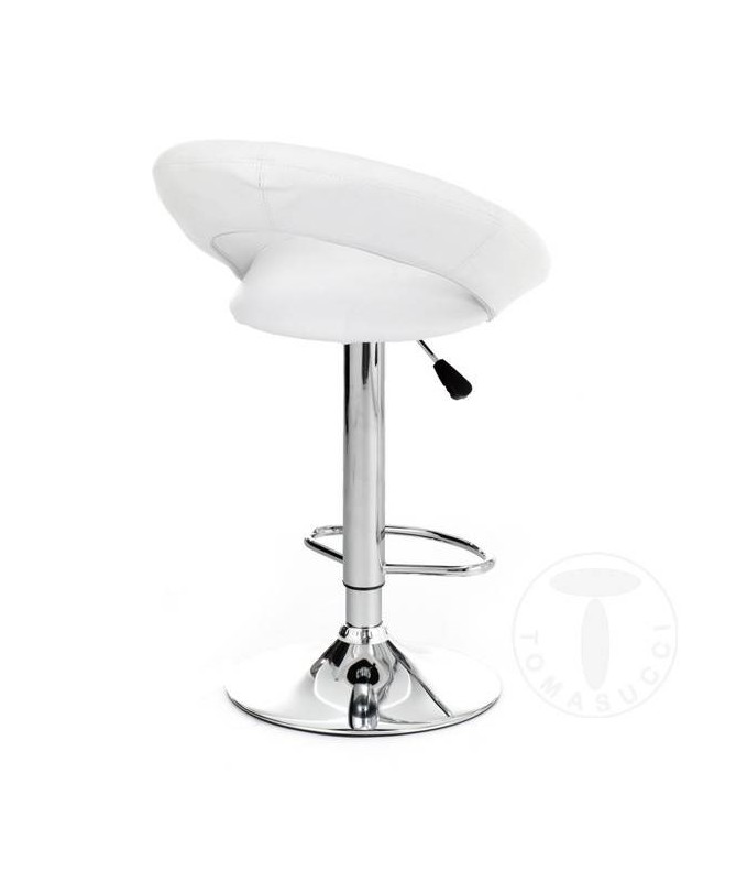 Sgabello bar in pelle sintetica Round- set da 2 bianco