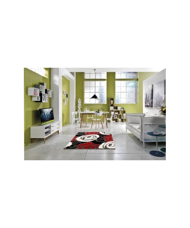 Tappeto con rose - rosso