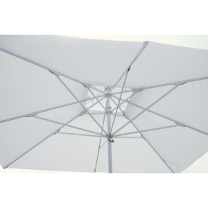 Copertura di ricambio MOIA per ombrellone quadrato push-up da 3x3 mt con fusto bianco telescopico contract