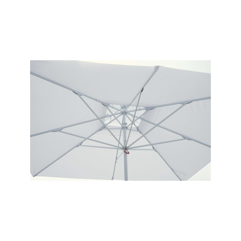 Copertura di ricambio MOIA per ombrellone quadrato push-up da 3x3 mt con fusto bianco telescopico contract