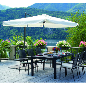 Zoom Ombrellone Florida MOIA 3x2mt con palo laterale antracite e poliestere ecrù