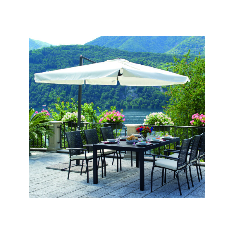 Ombrellone Florida MOIA 3x2mt con palo laterale antracite e poliestere ecrù