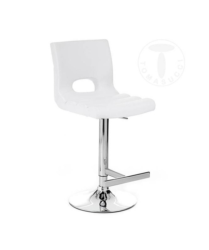 Sgabello bar in pelle sintetica Sem - bianco