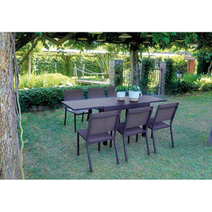 Set Tavolo Balcone + 6 Sedie Elba MOIA chocolate