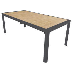 Tavolo Lanzarote MOIA 200/300 alu antracite e teak con gambe scorrevoli