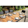 Tavolo Lanzarote MOIA 200/300 alu antracite e teak con gambe scorrevoli