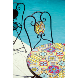 Tavolo MOIA Mosaico diametro 55, disegno maiolica