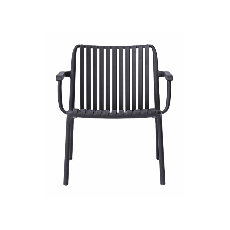 Set Tavolino Balcony + 2 Poltrone Balcony Set Valencia Resina Antracite Moia