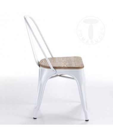 Sedia in legno massello Tomax - set da 4 bianco
