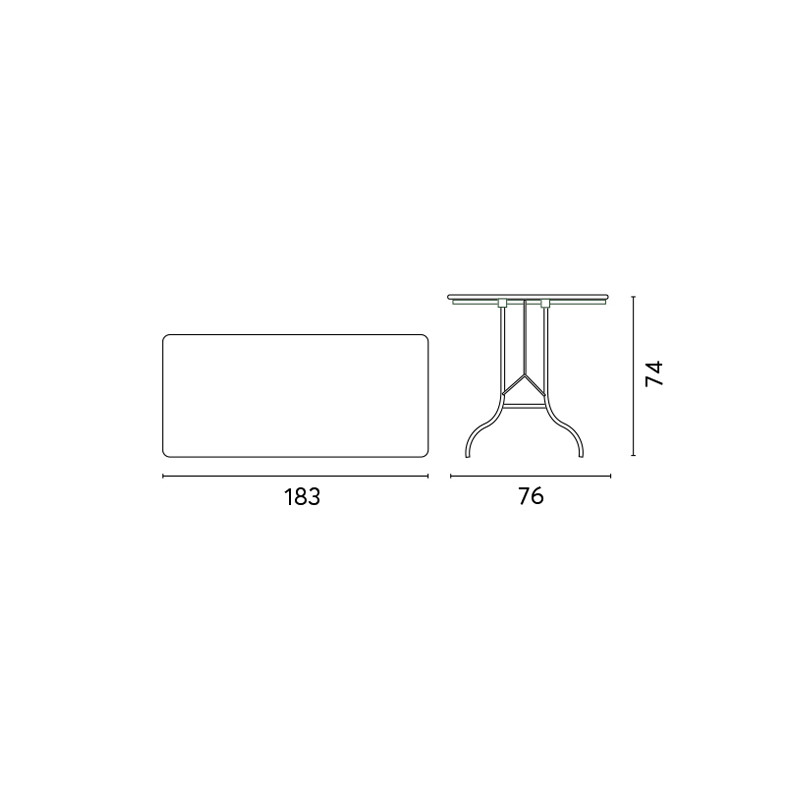 Tavolo fisso catering Moia 183x76cm polietilene resistente