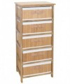 Cassettiera Nora in bamboo con 5 cassetti