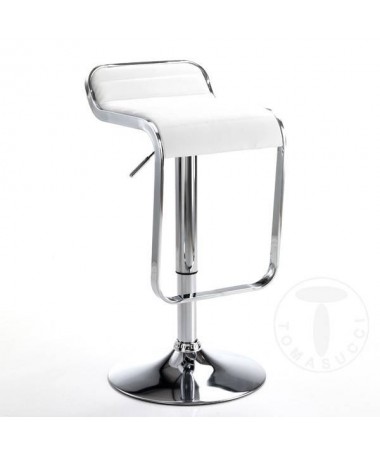 Sgabello bar Snappy in pelle sintetica - bianco TOMASUCCI