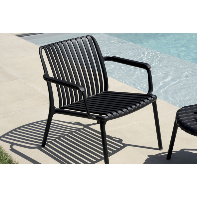 Set Tavolino Balcony + 2 Poltrone Balcony Set Valencia Resina Antracite Moia