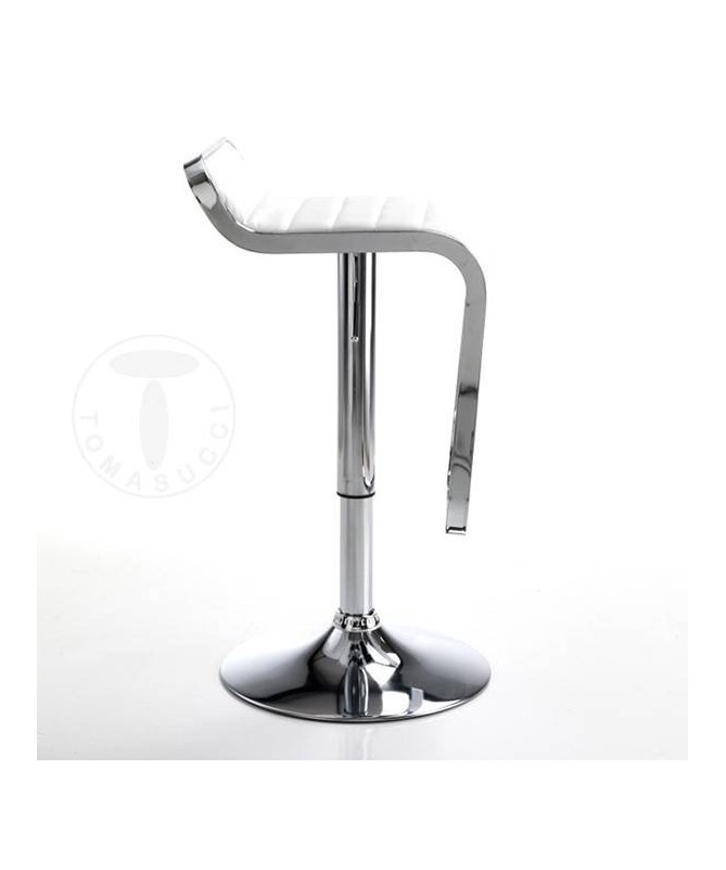 Sgabello bar Snappy in pelle sintetica - bianco TOMASUCCI