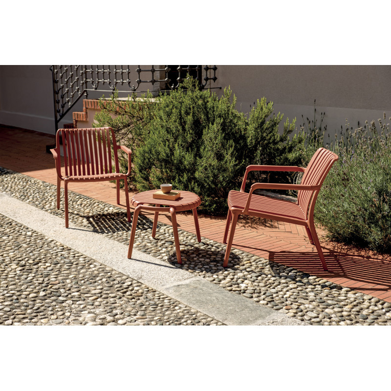 Set Tavolino Balcony + 2 Poltrone Balcony Set Valencia Resina Mattone Moia