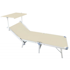 Set di due lettini mare MOIA con tettuccio pieghevole sabbia