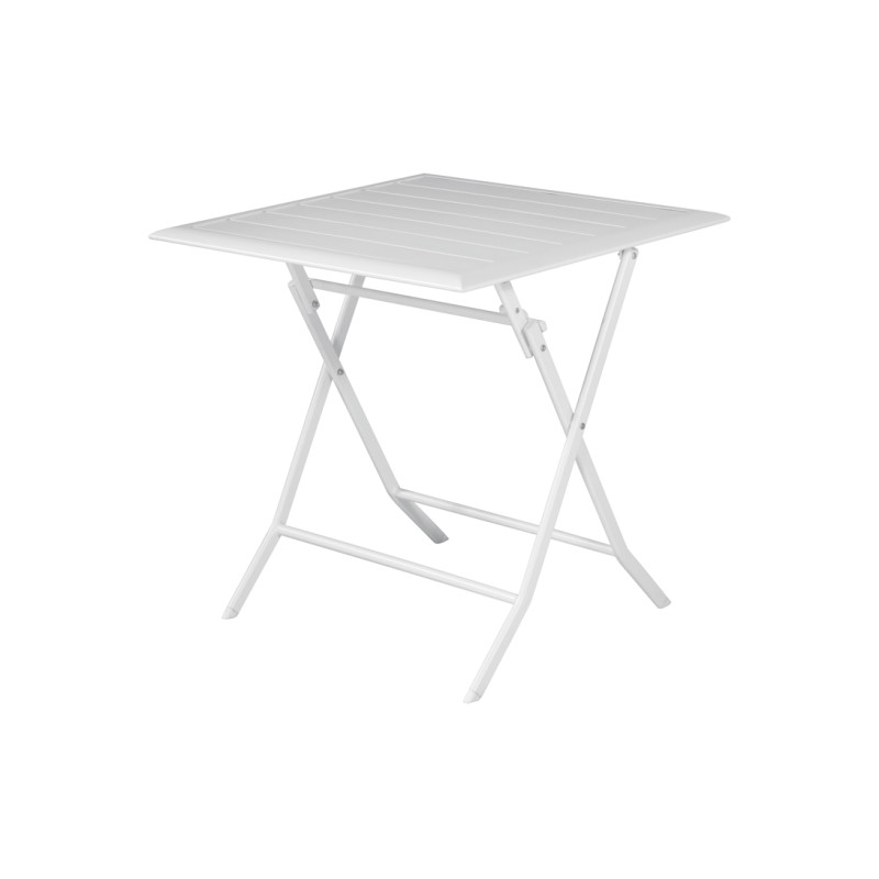 Set Tavolo pieghevole + 2 Sedie Zara Alluminio Bianco Text Grigio Chiaro Moia