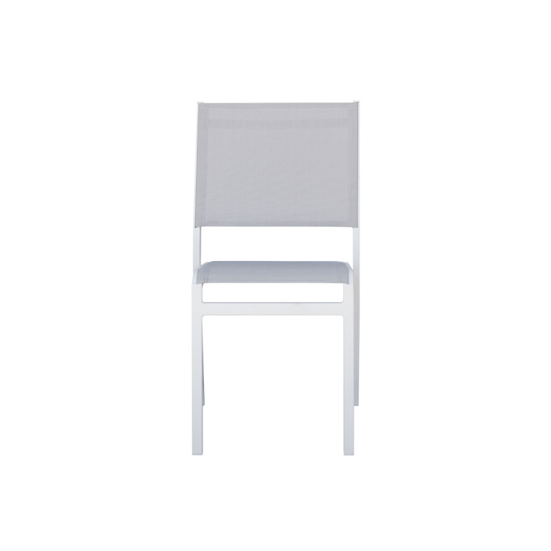 Set Tavolo San Vincenzo + 4 Sedie Pola Alluminio Bianco Text Grigio Chiaro Moia