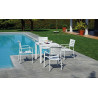 Set Tavolo San Vincenzo + 4 Sedie Pola Alluminio Bianco Text Grigio Chiaro Moia