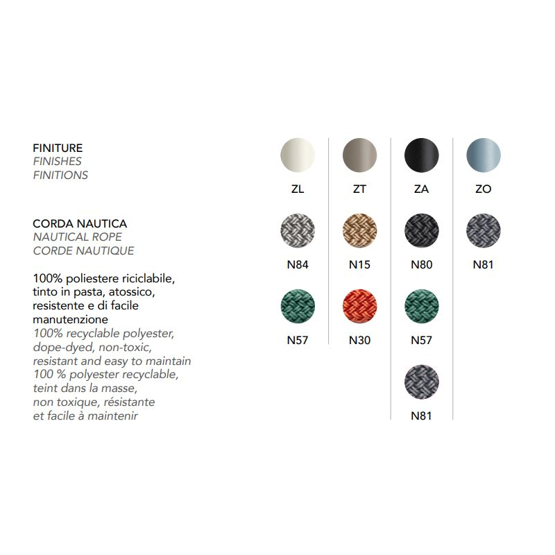 SET DA DUE POLTRONE LISA FILÒ CORDA NAUTICA MADE IN ITALY SCAB DESIGN