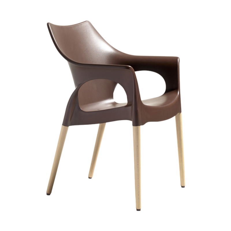 SET 4 SEDIE NATURAL OLA TECNOPOLIMERO SCAB DESIGN MADE IN ITALY