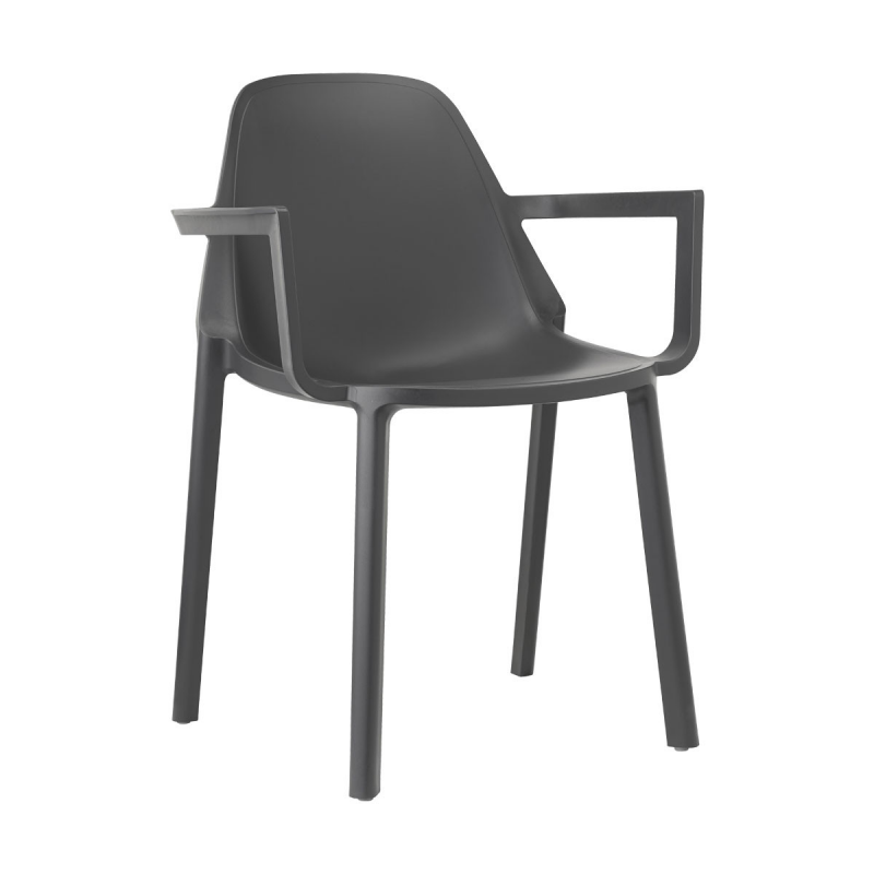 SET 4 POLTRONA PIU' CON BRACCIOLI TECNOPOLIMERO SCAB DESIGN MADE IN ITALY