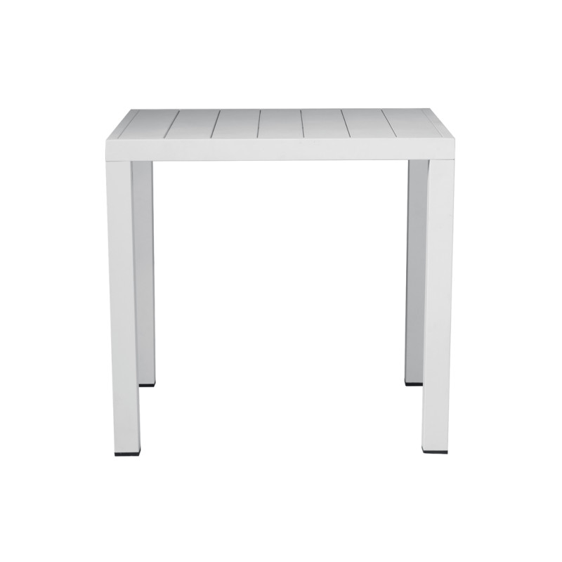Set Tavolo San Vincenzo + 4 Sedie Regista Paros Alluminio Bianco/Text Grigio Chiaro Moia