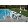 Set Tavolo San Vincenzo + 4 Sedie Regista Paros Alluminio Bianco/Text Grigio Chiaro Moia