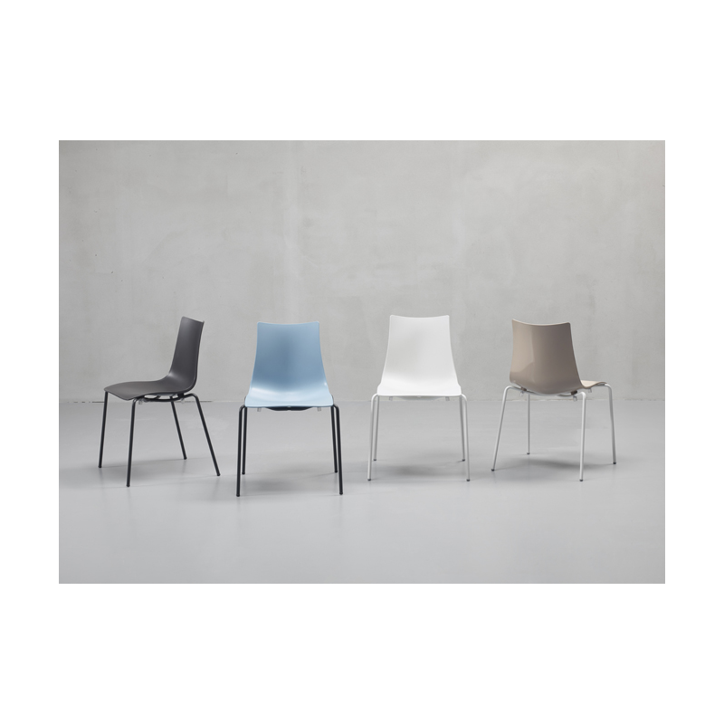 SET 2 SEDIE ZEBRA A SLITTA TECNOPOLIMERO SCABDESIGN MADE IN ITALY