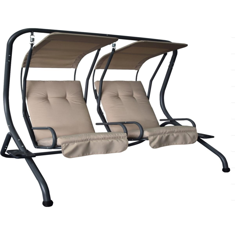 DONDOLO 2 POSTI TWIN 170X135X170 CM COLORE TORTORA CASA COLLECTION