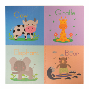 4PZ Tappeto tappetino puzzle morbido ORSO 60 x 60 x 1 cm per bambini gioco da interno