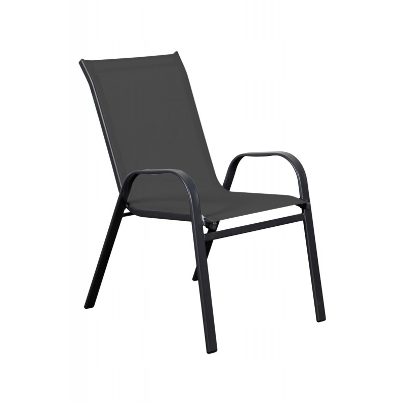 SET DUE SEDIE CON BRACCIOLI IN TEXTILENE NERO, CASACOLLECTION