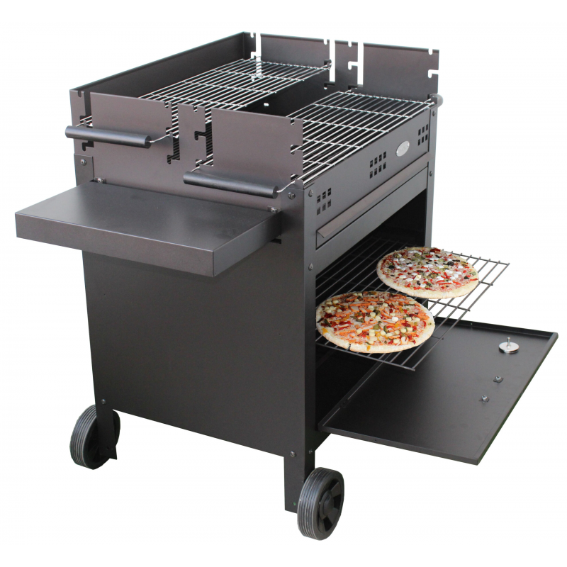 BARBECUE CON FORNO PIZZA ETNA A LEGNA E CARBONE 120*60*92 cm GMR TRADING