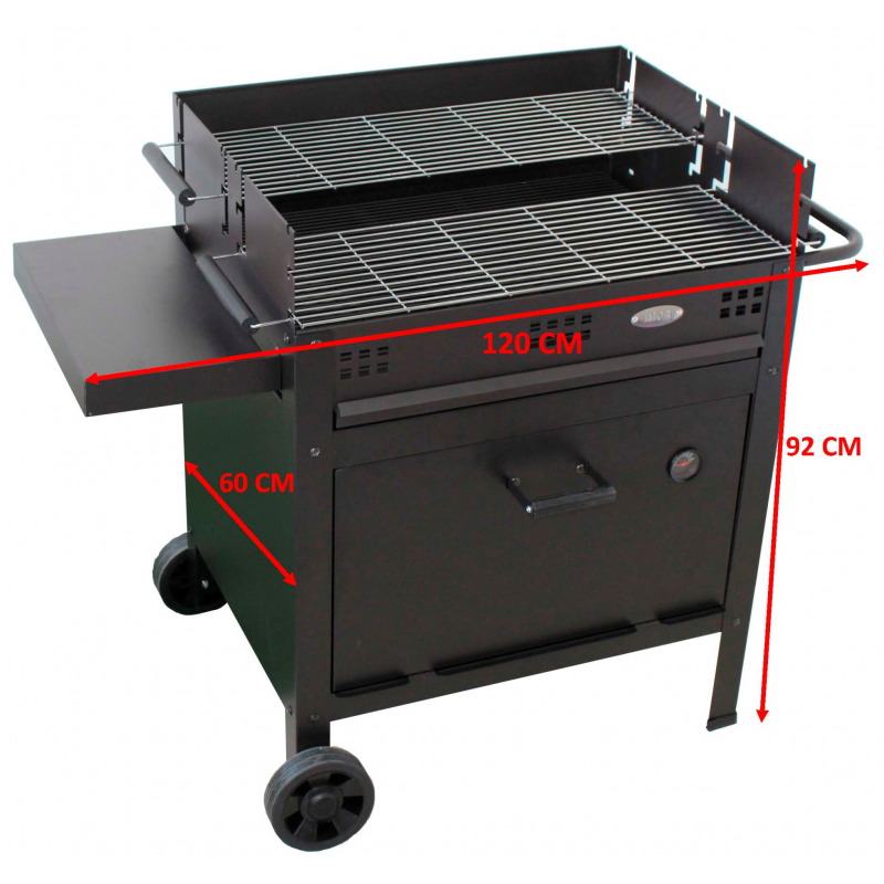 BARBECUE CON FORNO PIZZA ETNA A LEGNA E CARBONE 120*60*92 cm GMR TRADING