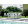Set Tavolo Capannori + 6 Sedie Zara Alluminio Bianco Text Grigio Chiaro Moia